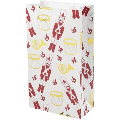 Vivi Gade Papieren zakken, notenkraker, h: 21 cm, afm 6x12 cm, goud, rood, wit, 8 stuk/ 1 doos