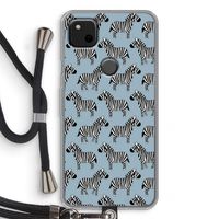 Zebra: Pixel 4a Transparant Hoesje met koord