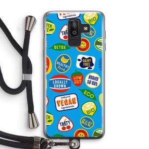 Fruitsticker: Samsung Galaxy J8 (2018) Transparant Hoesje met koord