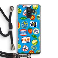 Fruitsticker: Samsung Galaxy J8 (2018) Transparant Hoesje met koord