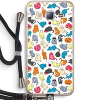 Kleurrijke katten: Samsung Galaxy J3 (2016) Transparant Hoesje met koord Kleurrijke katten: Samsung Galaxy J3 (2016) Transparant Hoesje met koord