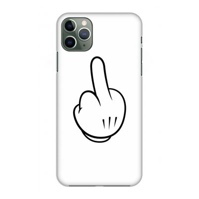 Middle finger white: Volledig geprint iPhone 11 Pro Max Hoesje