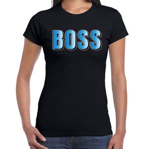 Boss t-shirt zwart met blauwe letters voor dames 2XL  -