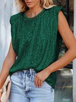 Loose Glitter Casual Tank Top