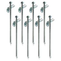 Grondpennen/tentharingen metaal met open oog - 8x stuks - 20 cm - Rotspen - Spijkerharing