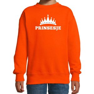 Oranje Prinsesje met kroon sweater meisjes 12-13 jaar (152/164)  -