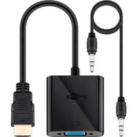 goobay HDMI/VGA adapter, + 3,5mm Stereo adapter vernikkeld