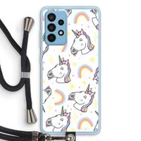 Rainbow Unicorn: Samsung Galaxy A52 Transparant Hoesje met koord