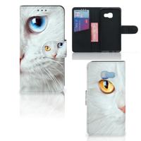 Samsung Galaxy A3 2017 | Telefoonhoesje | Met pasjeshouder | Witte Kat