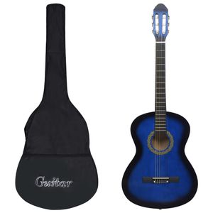 VidaXL 12-delige gitaarset klassiek beginner 4/4 39" blauw