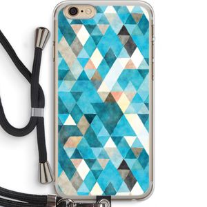 Gekleurde driehoekjes blauw: iPhone 6 PLUS / 6S PLUS Transparant Hoesje met koord