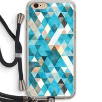 Gekleurde driehoekjes blauw: iPhone 6 PLUS / 6S PLUS Transparant Hoesje met koord
