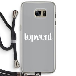 Topvent Grijs Wit: Samsung Galaxy S7 Edge Transparant Hoesje met koord