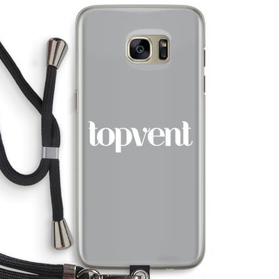 Topvent Grijs Wit: Samsung Galaxy S7 Edge Transparant Hoesje met koord