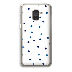 Blauwe stippen: Samsung Galaxy A8 (2018) Transparant Hoesje