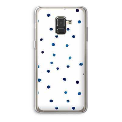 Blauwe stippen: Samsung Galaxy A8 (2018) Transparant Hoesje