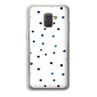 Blauwe stippen: Samsung Galaxy A8 (2018) Transparant Hoesje
