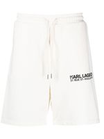 Karl Lagerfeld short de sport en coton biologique à logo imprimé - Blanc