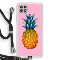 Grote ananas: Samsung Galaxy A22 4G Transparant Hoesje met koord