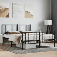 Bedframe met hoofd- en voeteneinde metaal zwart 150x200 cm - thumbnail