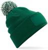 Beechfield CB443 Snowstar® Patch Beanie - Bottle Green/Off White - One Size