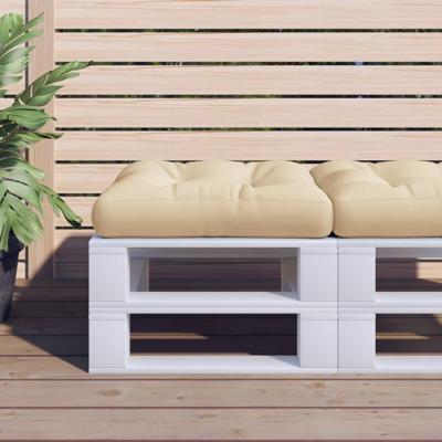 VidaXL Palletkussen 58x58x10 cm stof beige