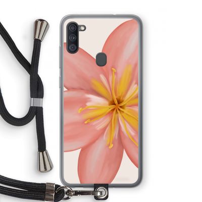 Pink Ellila Flower: Samsung Galaxy A11 Transparant Hoesje met koord
