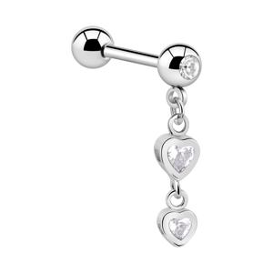 Jeweled Barbell with Charm Chirurgisch staal 316L / Belegde messing Barbells