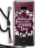 Diamonds: HTC U12+ Transparant Hoesje met koord