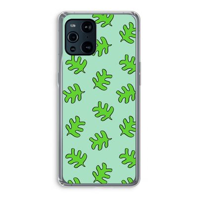 Groene blaadjes: Oppo Find X3 Transparant Hoesje