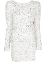 Retrofete robe Merav courte à sequins brodés - Blanc