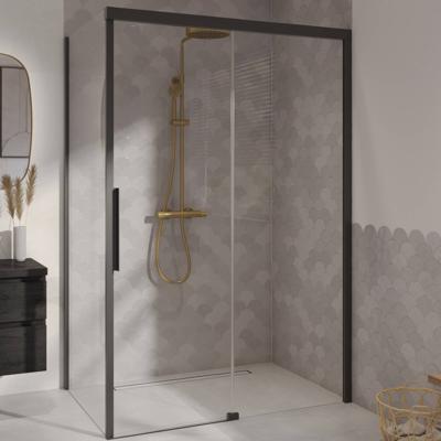 Ben IMotion douchecabine met schuifdeur naar rechts incl. antikalk 140x90x206cm mat zwart