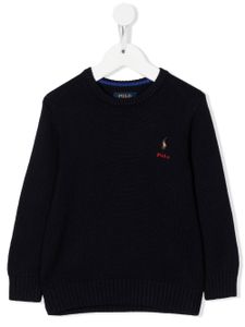 POLO RALPH LAUREN KIDS pull en maille à logo brodé - Bleu
