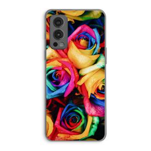 Neon bloemen: OnePlus Nord 2 5G Transparant Hoesje