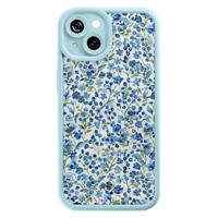 iPhone 14 blauwe case - Vintage blue floral