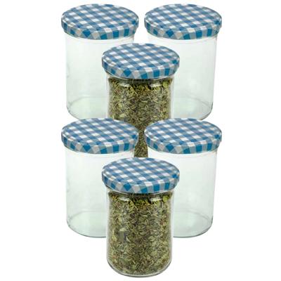 Weckpotten / inmaakpotten - blauw - 9x stuks - 440 ml - met draaideksel - glas