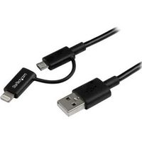 StarTech.com Apple Lightning of Micro USB naar USB kabel 1 m zwart - thumbnail