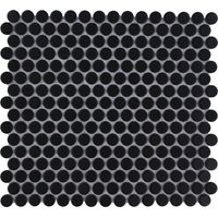 Tegelsample: The Mosaic Factory Venice ronde mozaïek tegels 32x29 zwart mat