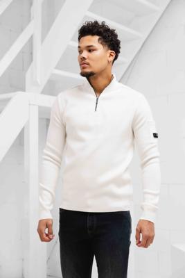 Quotrell Palace Knitted Halfzip Sweater Heren Wit - Maat S - Kleur: Wit | Soccerfanshop