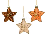 Kerstornament Glas Ster 15,5cm Assorti 1st