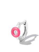 EÉRA boucle d'oreille en or blanc 18ct sertie d'émail et de diamants - Argent