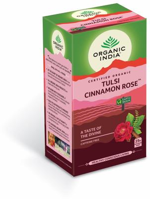 Organic India Tulsi cinnamon rose thee bio 25 Zakjes