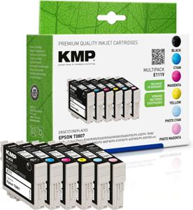 KMP Inktcartridge vervangt Epson T0801, T0802, T0803, T0804, T0805, T0806, T0807 Compatibel Combipack Zwart, Cyaan, Magenta, Geel, Foto cyaan, Foto magenta