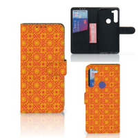 Motorola G8 Power Telefoon Hoesje Batik Oranje