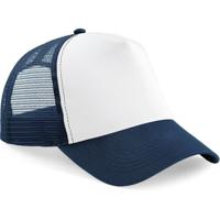 Beechfield Baseballcap - navy/wit - truckers pet - volwassenen - verstelbaar