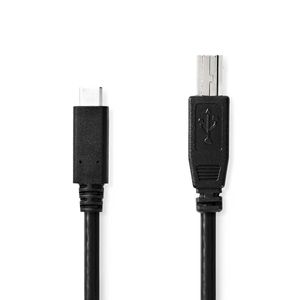 Nedis USB-Kabel | USB-C Male naar USB-B Male | 2 m | 1 stuks - CCGB60650BK20 CCGB60650BK20