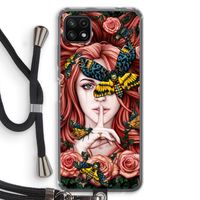 Lady Moth: Samsung Galaxy A22 5G Transparant Hoesje met koord