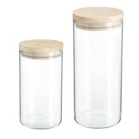 Set van 6x keuken voorraadbussen/potten glas 1.0 en 1.3 Liter inhoud - Voorraadpot - thumbnail