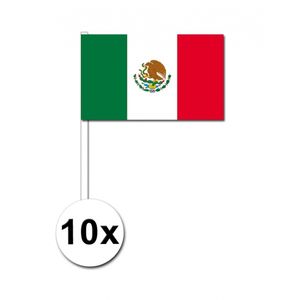 Zwaaivlaggetjes Mexico 10 stuks   -