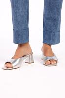 Maureen mid heel sandals - silver - 09810